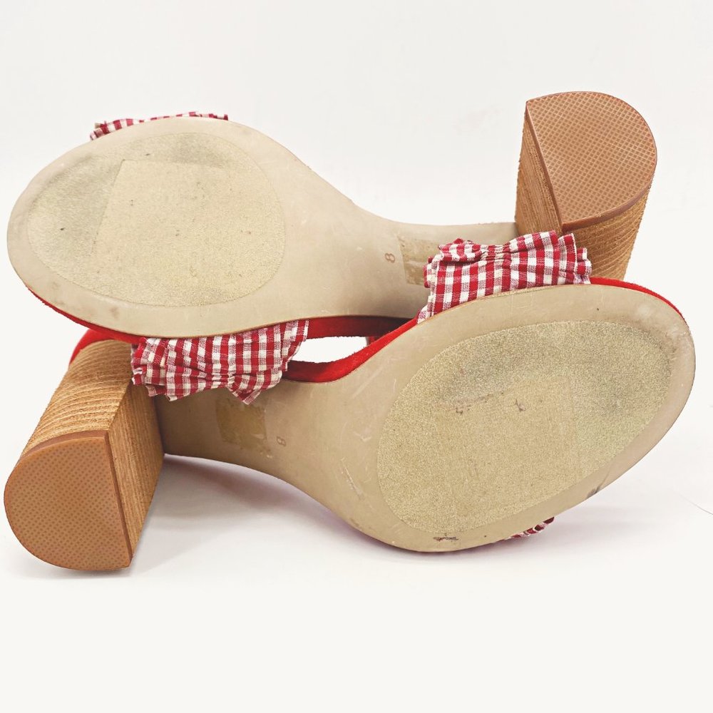 Jeffrey Campbell Red Gingham Lindsay Sandal - Picture 8 of 11